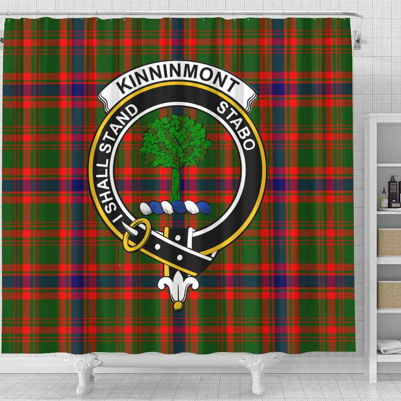 Kinninmont Tartan Crest Shower Curtain