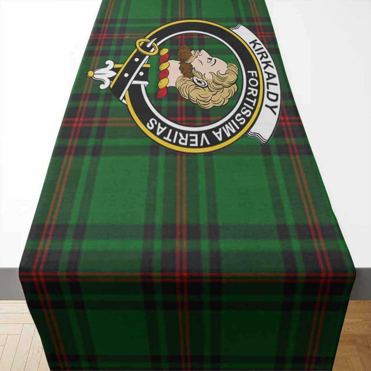 Kirkaldy Tartan Crest Table Runner - Cotton table runner