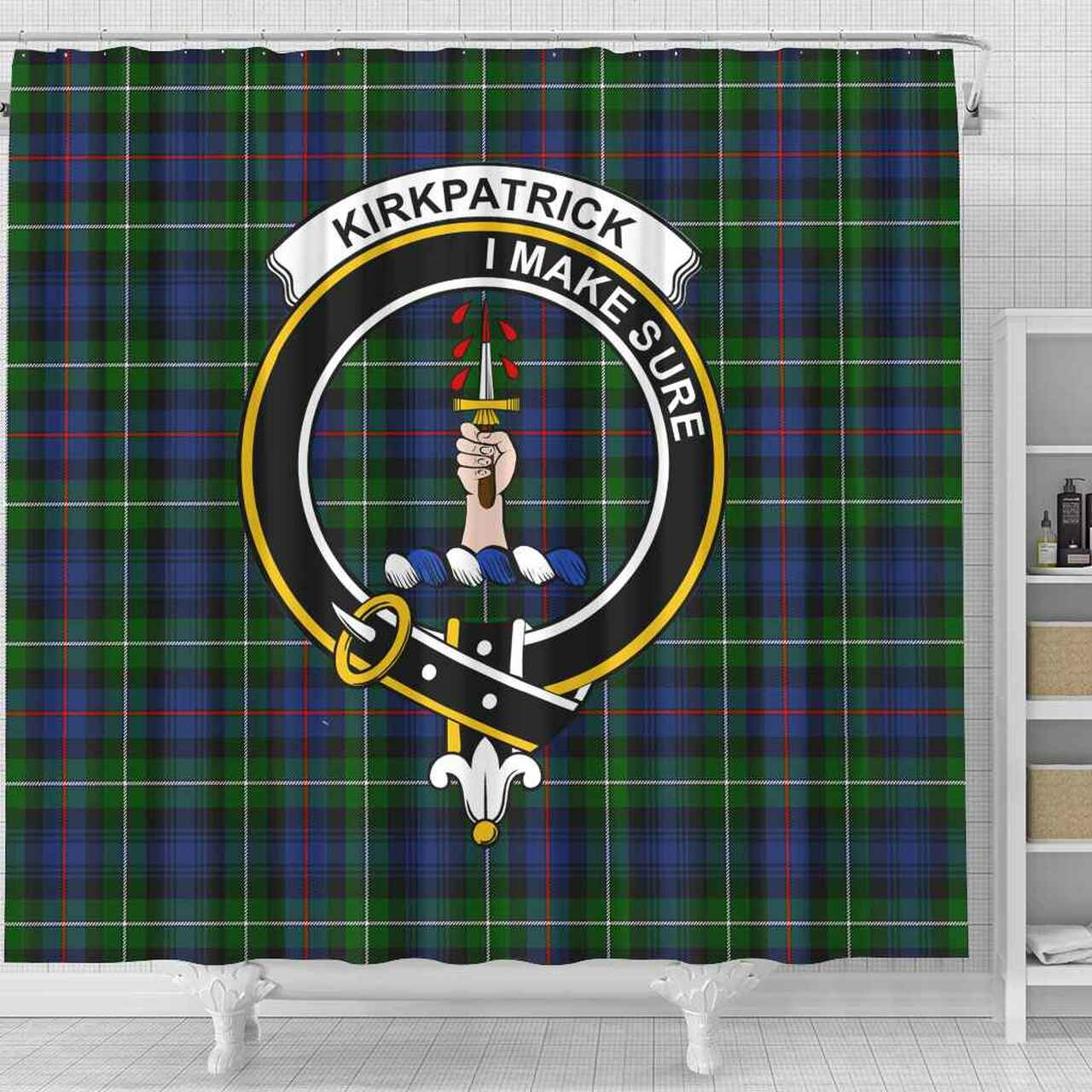 Kirkpatrick Tartan Crest Shower Curtain