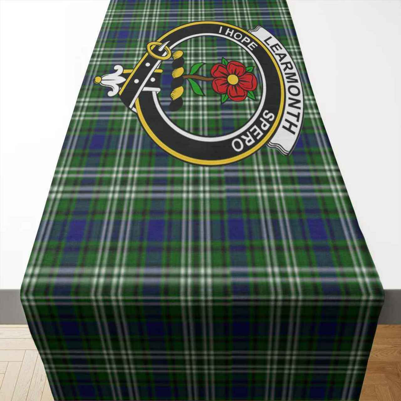 Learmonth Tartan Crest Table Runner - Cotton table runner