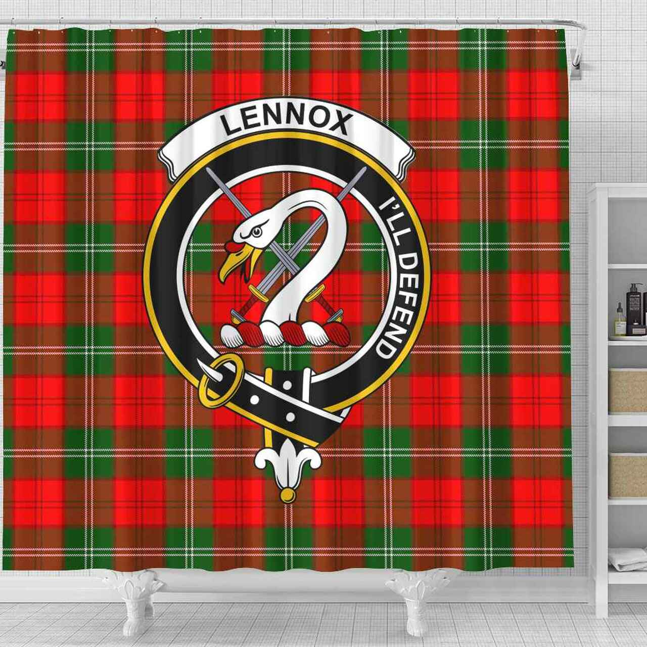 Lennox Tartan Crest Shower Curtain