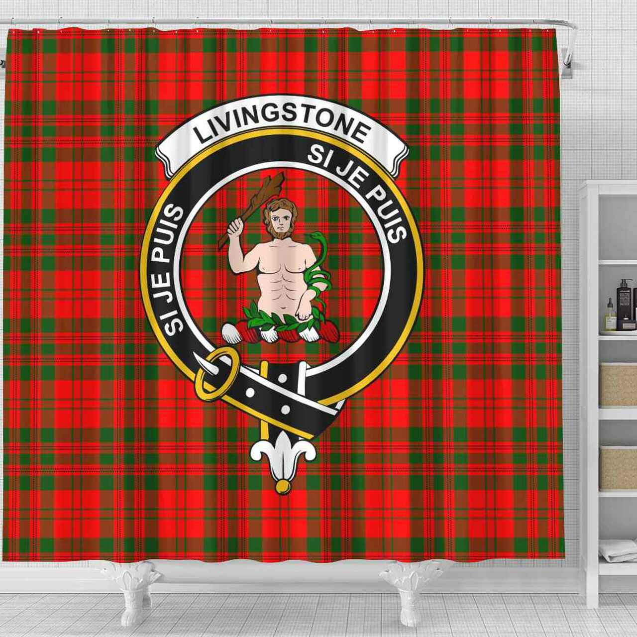 Livingstone Tartan Crest Shower Curtain