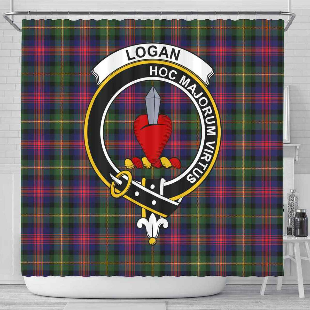 Logan Tartan Crest Shower Curtain