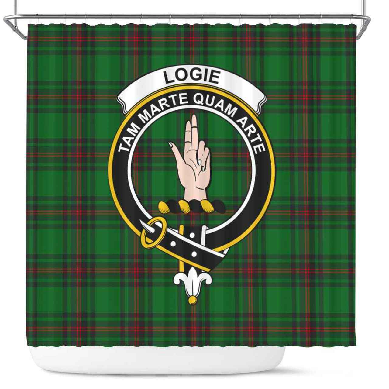 Logie Tartan Crest Shower Curtain