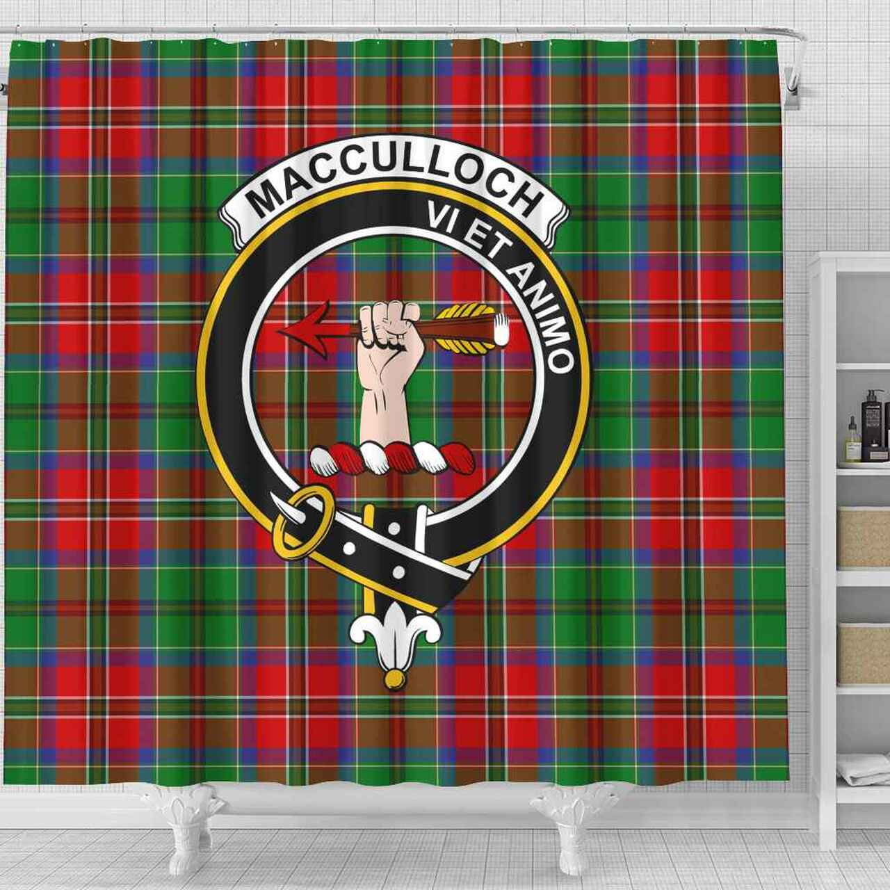 MacCulloch (McCulloch) Tartan Crest Shower Curtain