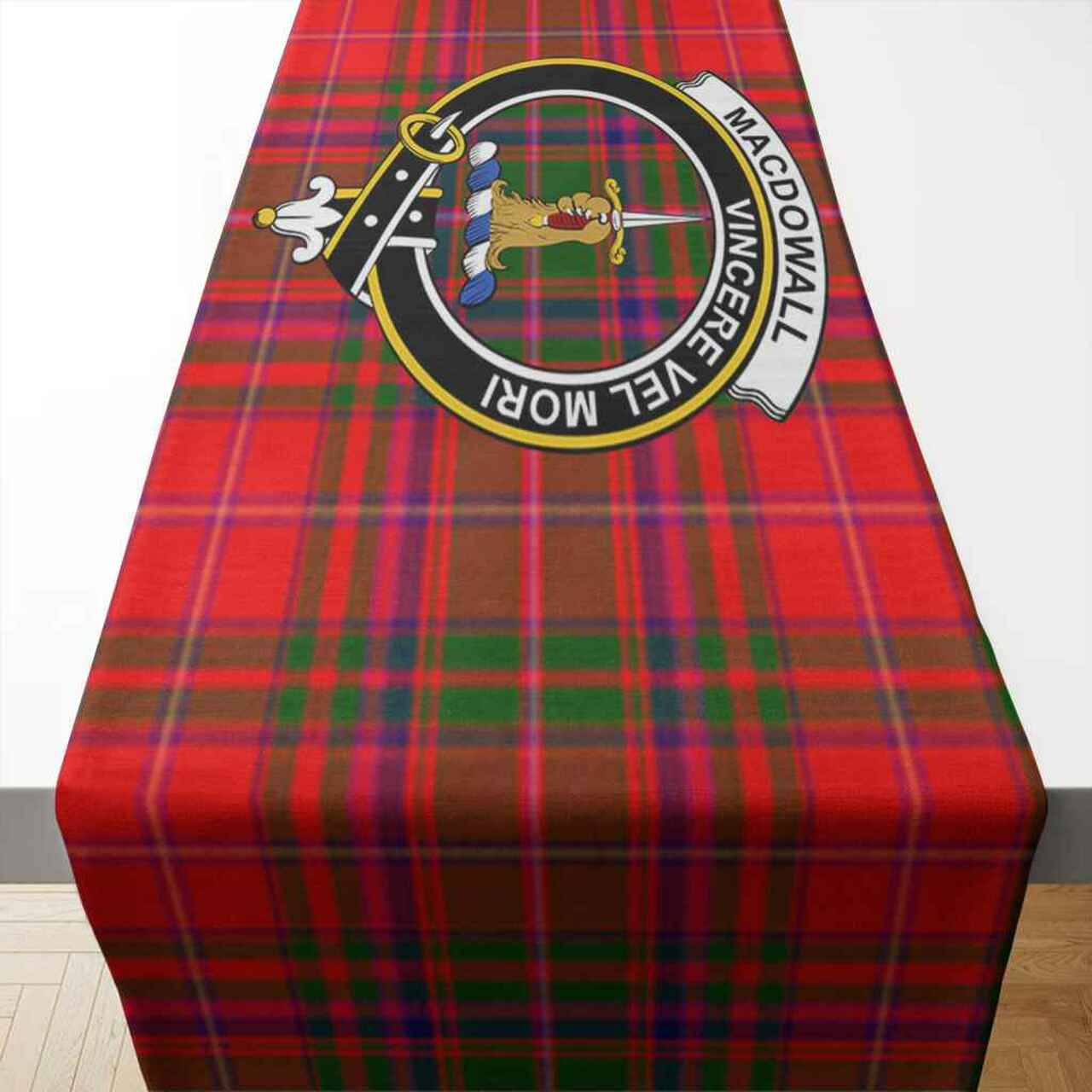 MacDowall (of Garthland) Tartan Crest Table Runner - Cotton table runner