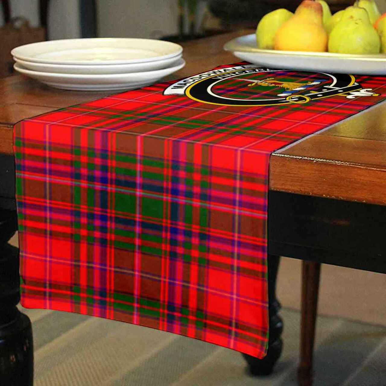 MacDowall (of Garthland) Tartan Crest Table Runner - Cotton table runner