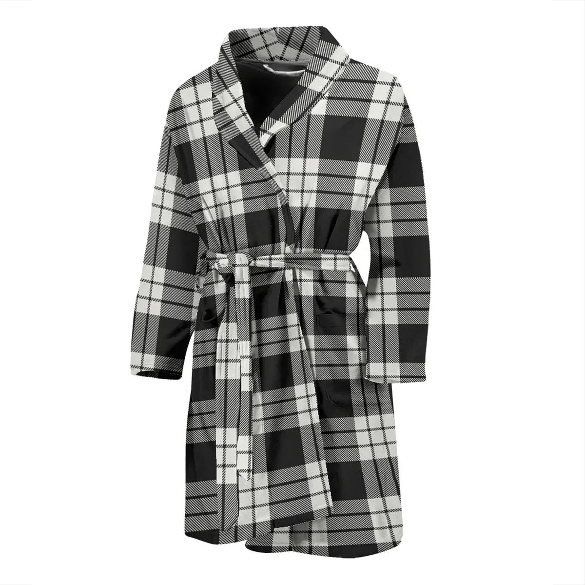 MacFarlane Black & White Ancient Tartan Bathrobe