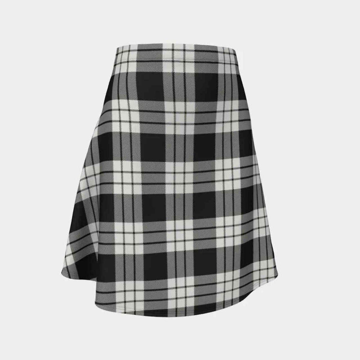 MacFarlane Black & White Ancient Tartan Flared Skirt