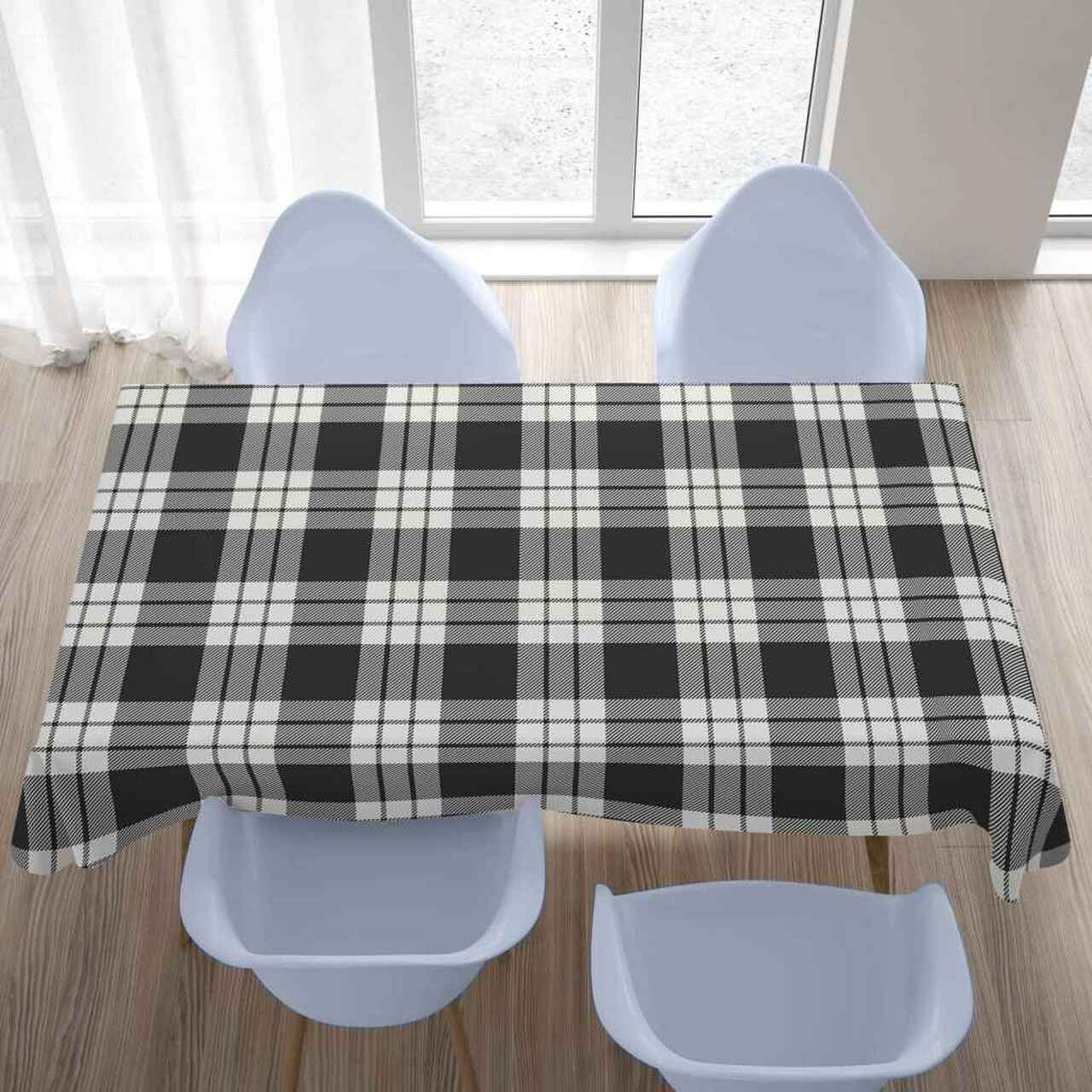 MacFarlane Black & White Ancient Tartan Tablecloth