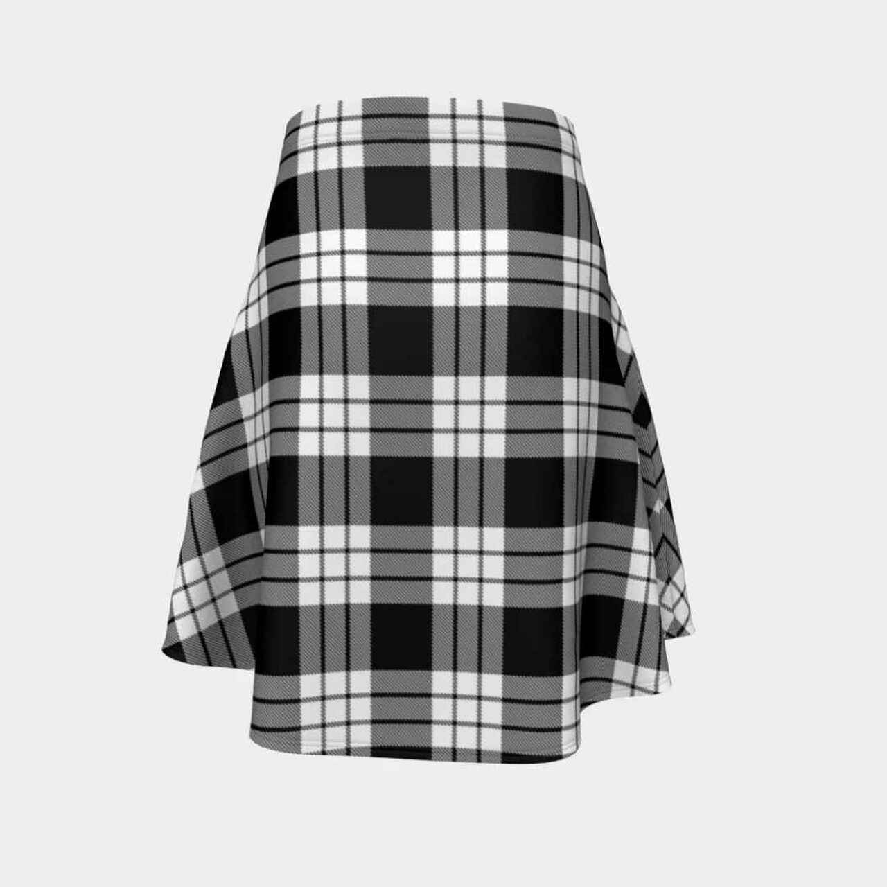 MacFarlane Black & White Tartan Flared Skirt