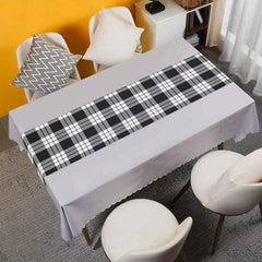 MacFarlane Black & White Tartan Table Runner - Cotton table runner