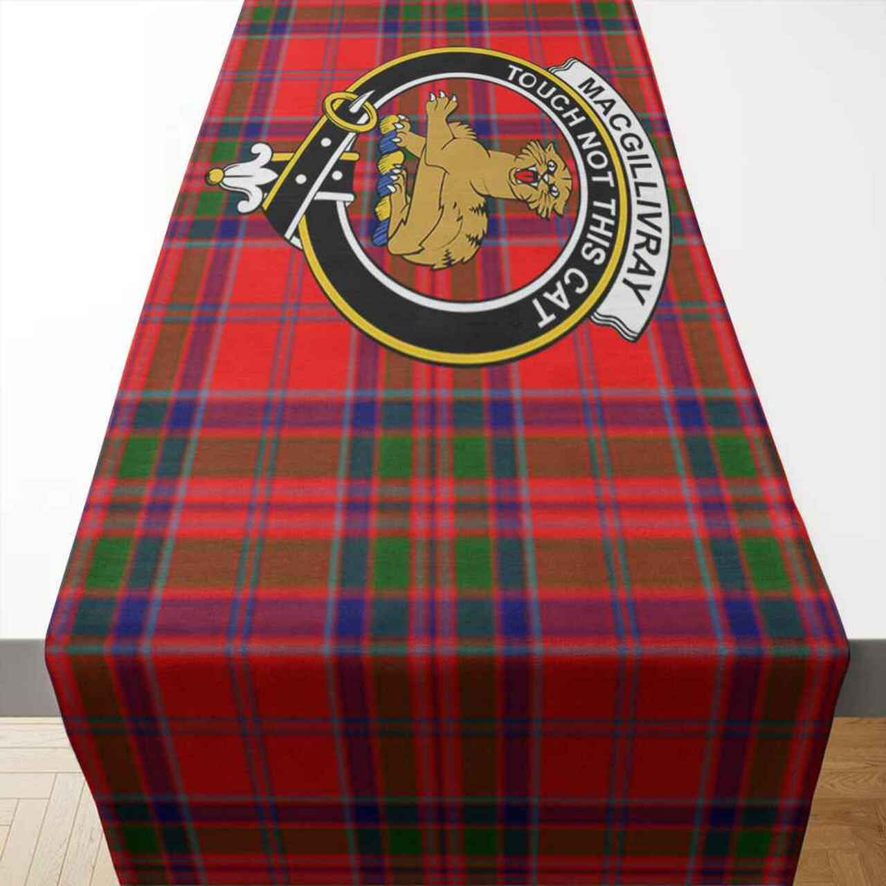 MacGillivray Tartan Crest Table Runner - Cotton table runner