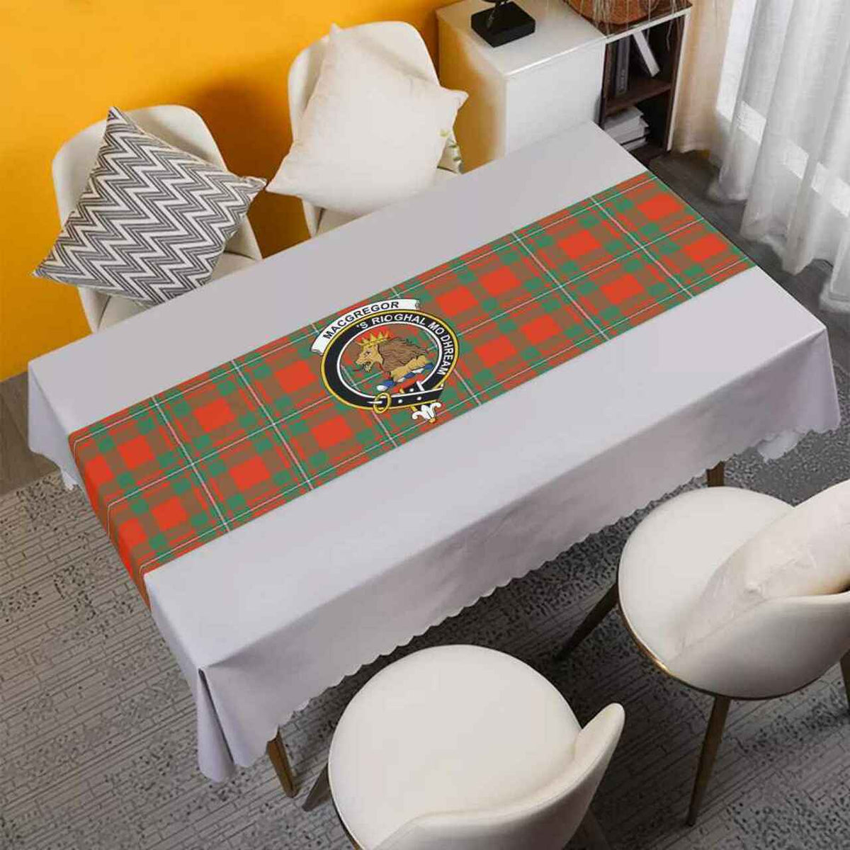 MacGregor Tartan Crest Table Runner - Cotton table runner