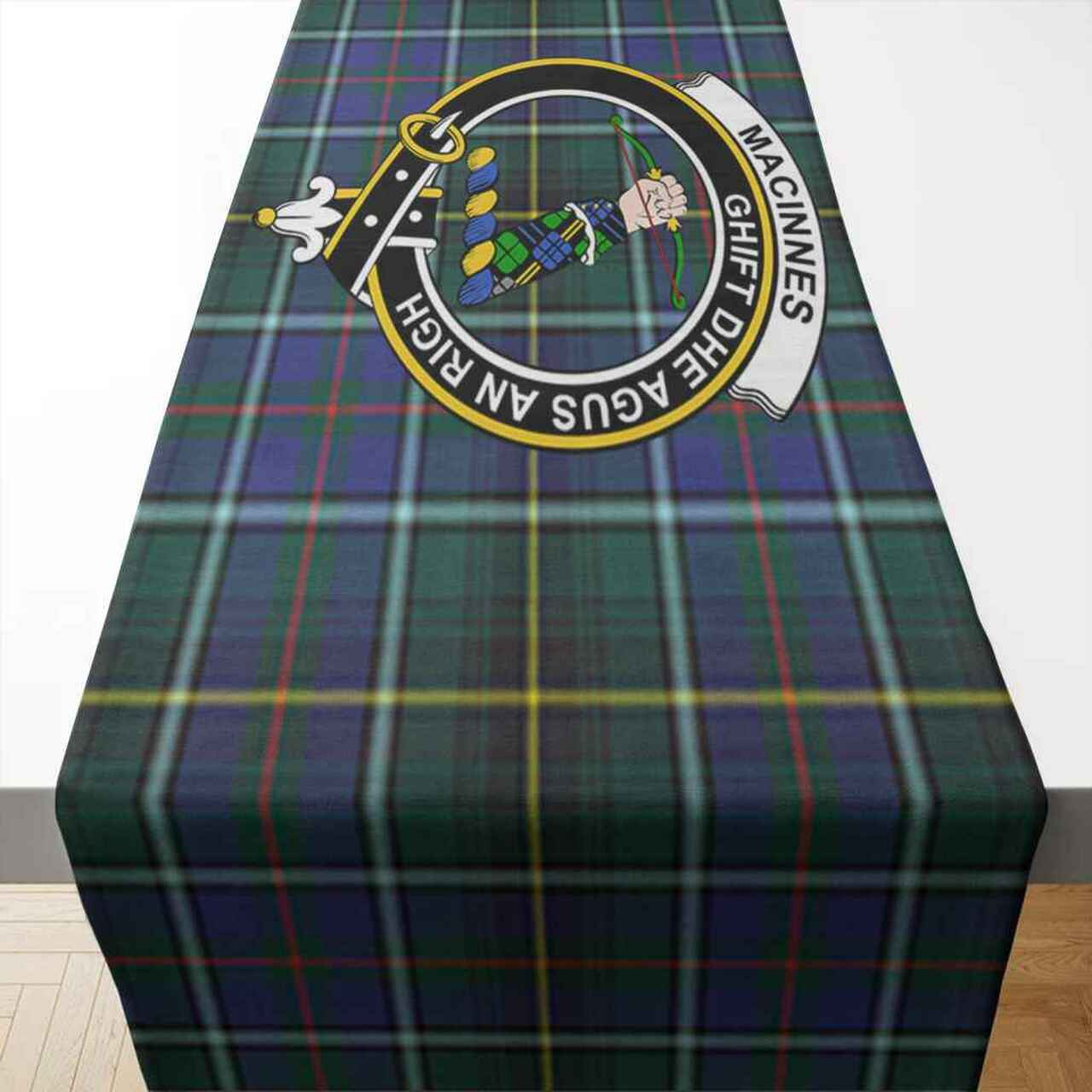 MacInnes Tartan Crest Table Runner - Cotton table runner