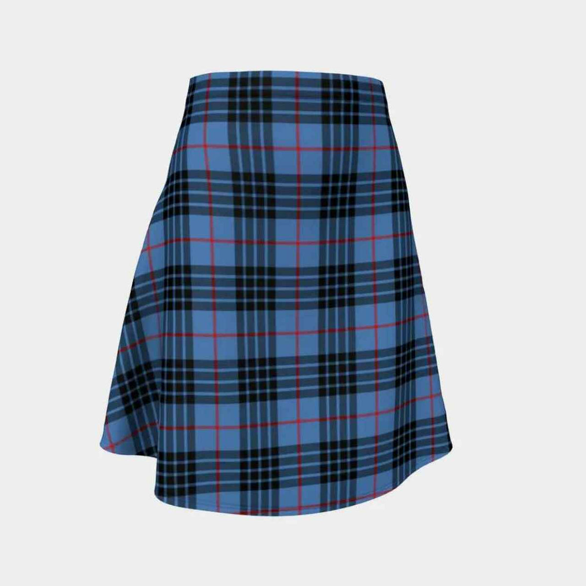 MacKay Blue Tartan Flared Skirt