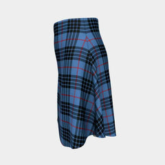 MacKay Blue Tartan Flared Skirt