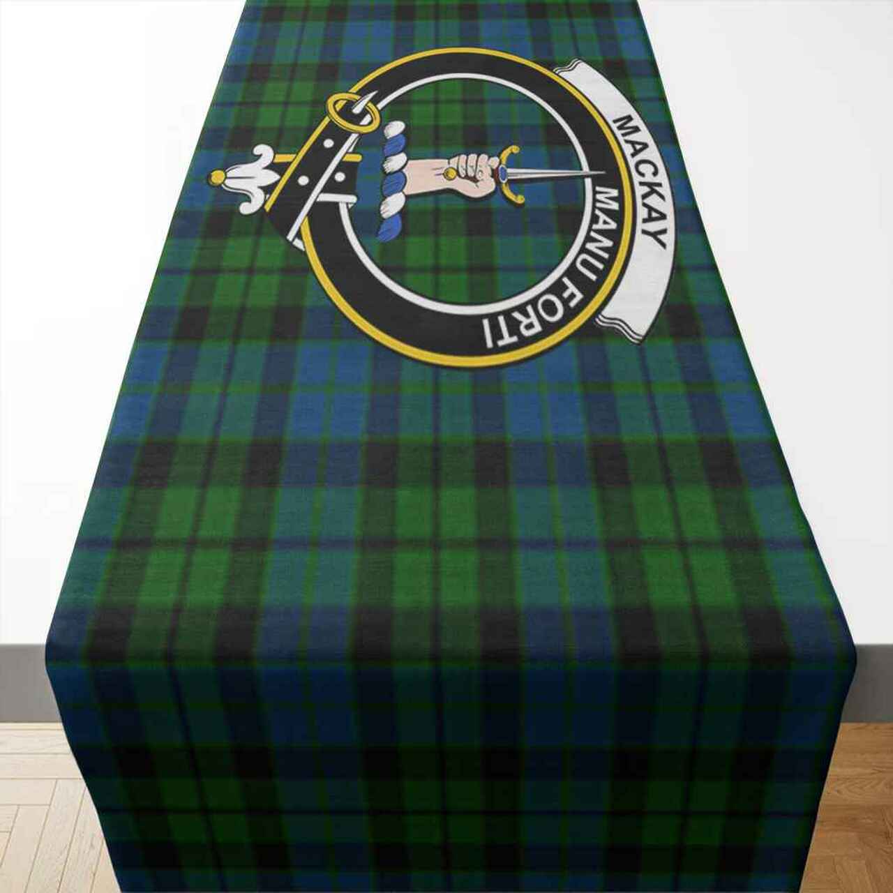 MacKay Tartan Crest Table Runner - Cotton table runner