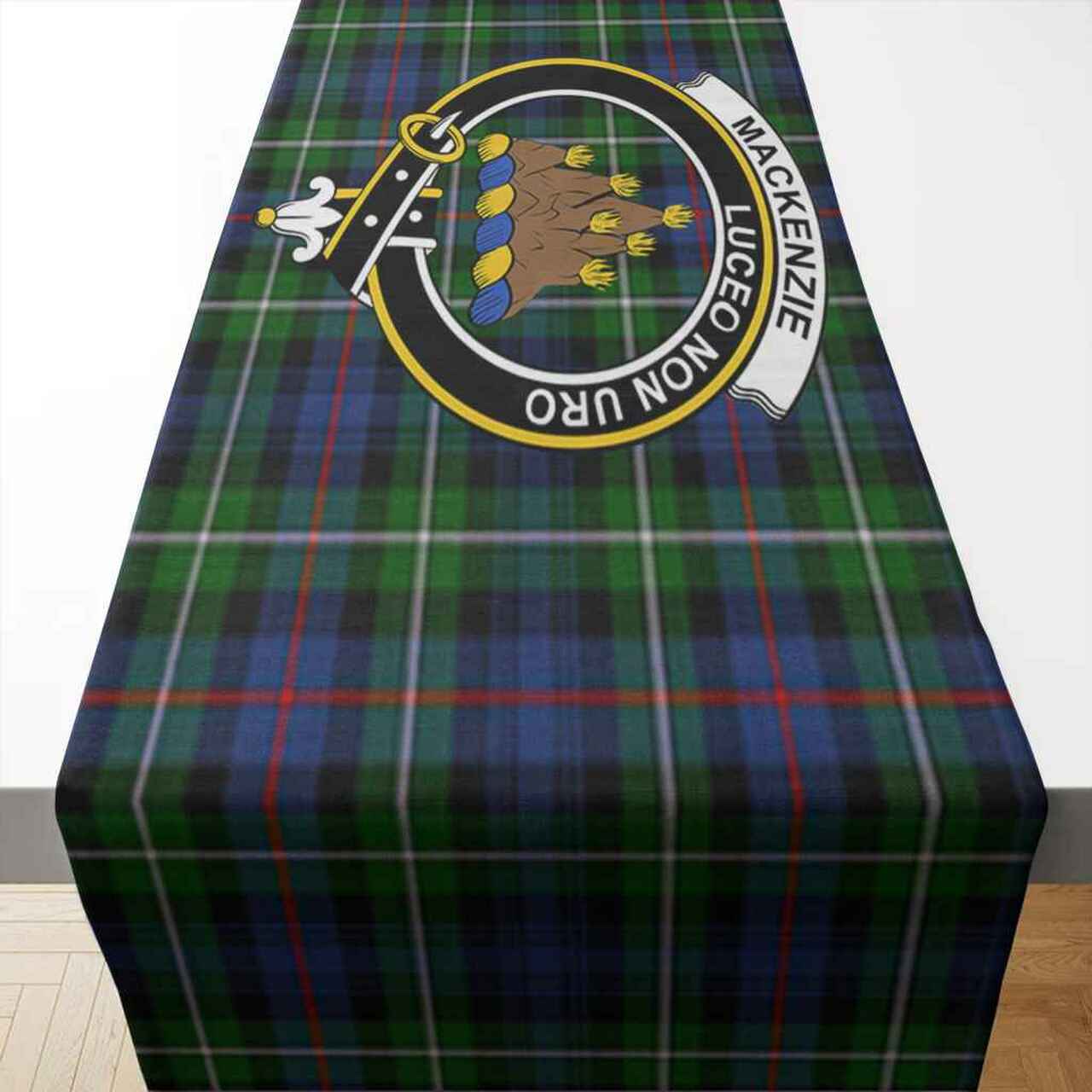 MacKenzie Tartan Crest Table Runner - Cotton table runner