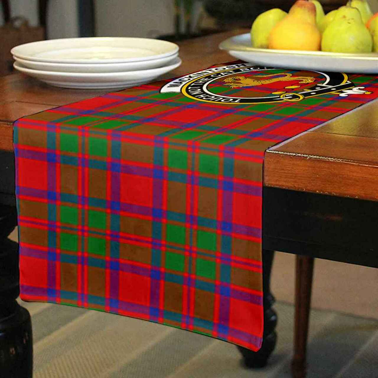 MacKintosh Tartan Crest Table Runner - Cotton table runner