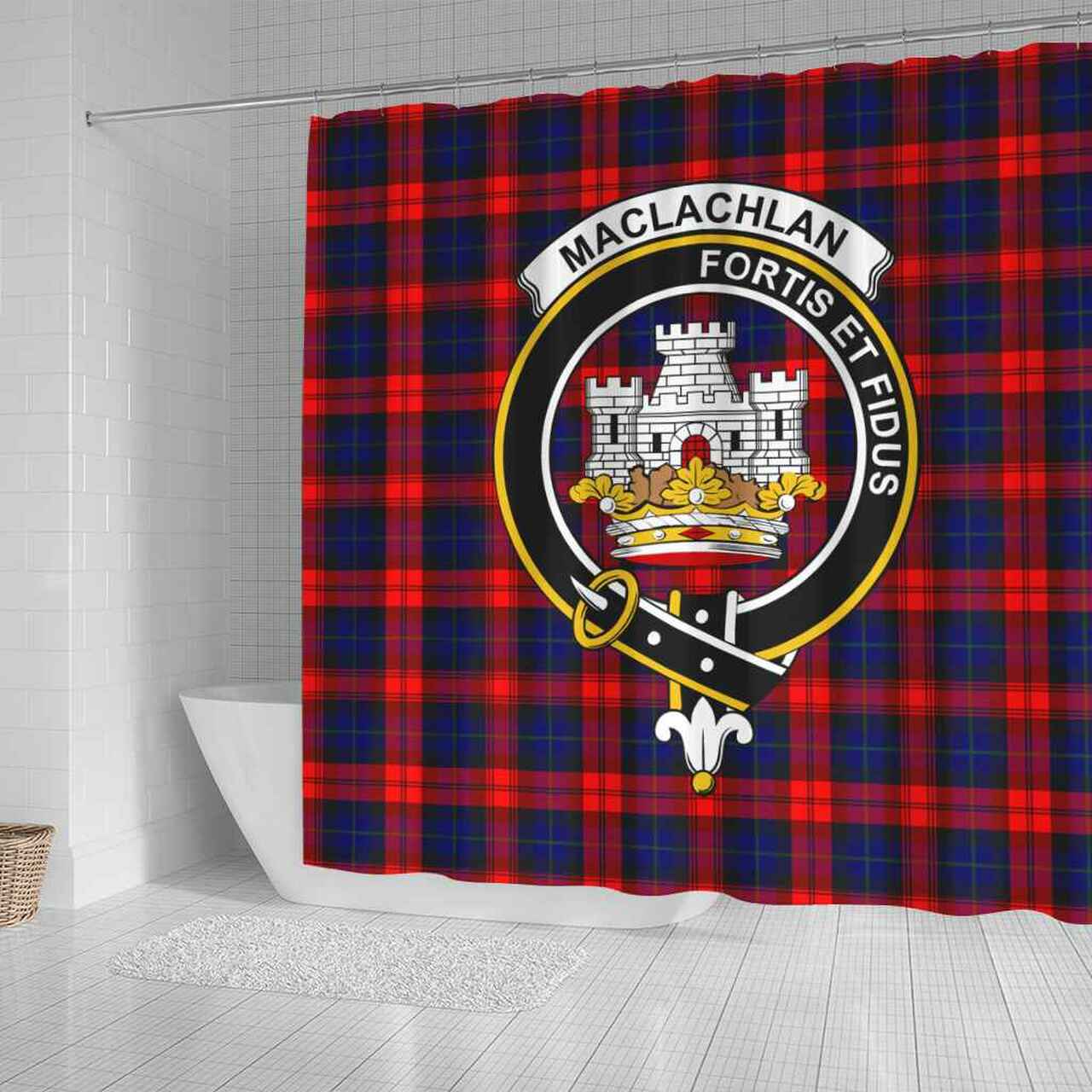 MacLachlan Tartan Crest Shower Curtain