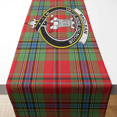 MacLean Tartan Crest Table Runner - Cotton table runner