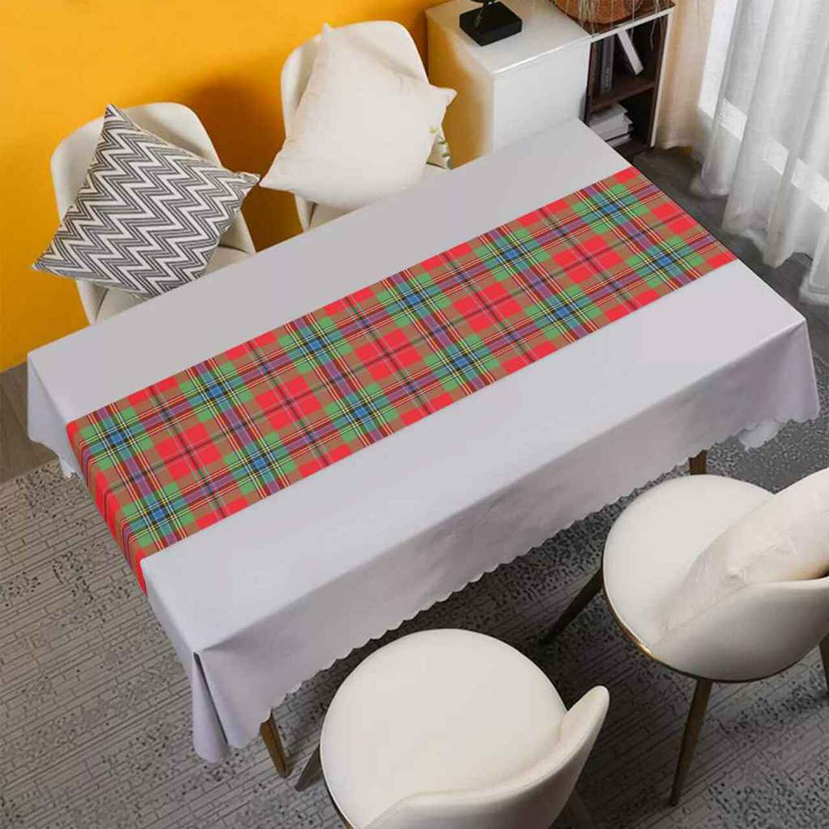 MacLean of Duart Modern Tartan Table Runner - Cotton table runner