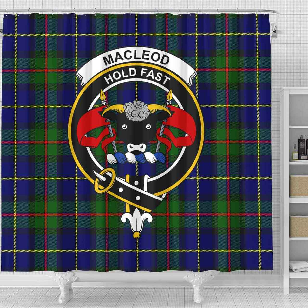 MacLeod of Lewis Tartan Crest Shower Curtain