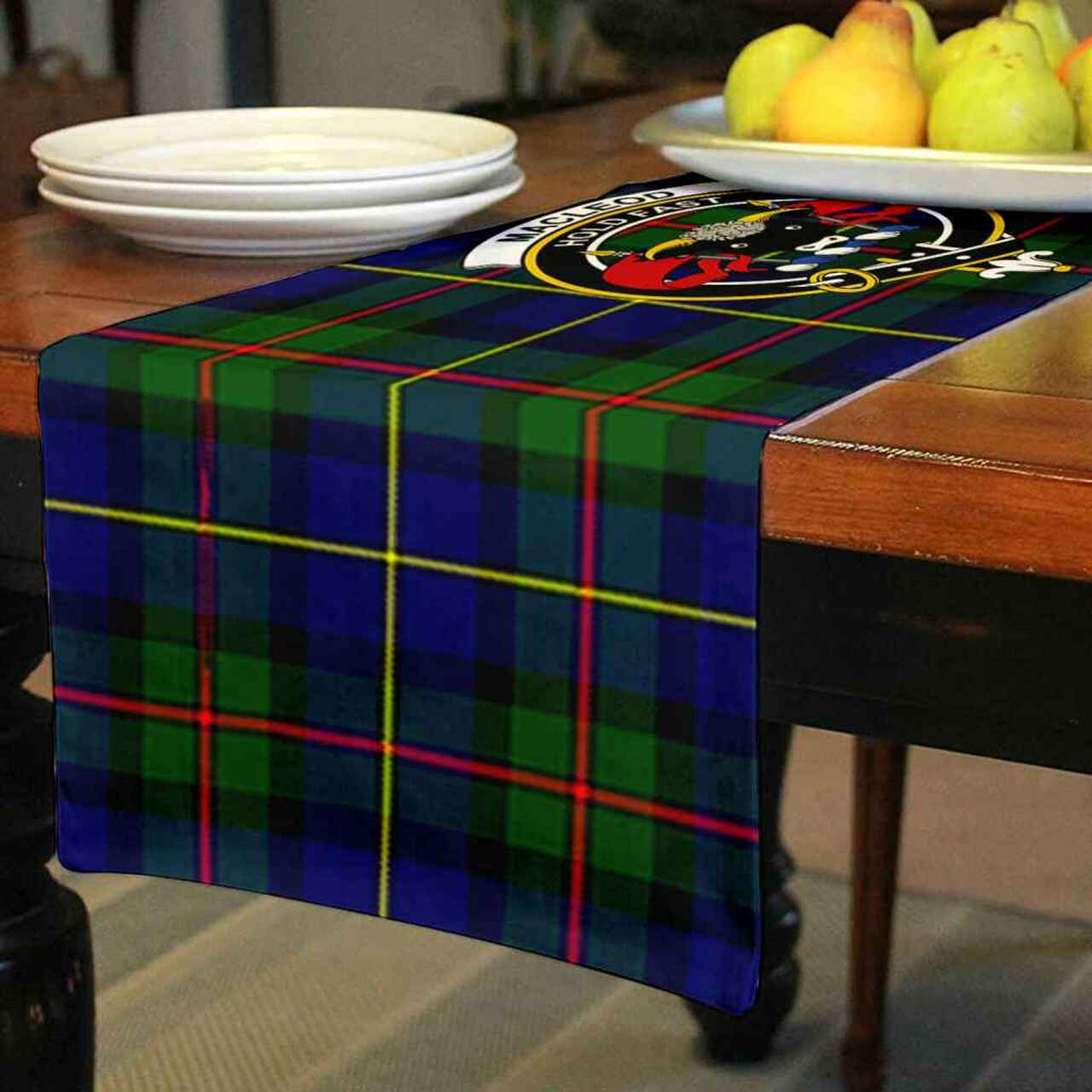 MacLeod of Lewis Tartan Crest Table Runner - Cotton table runner