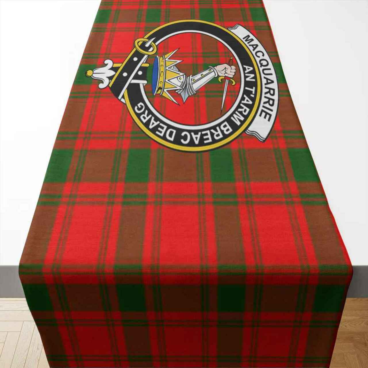 MacQuarrie Tartan Crest Table Runner - Cotton table runner