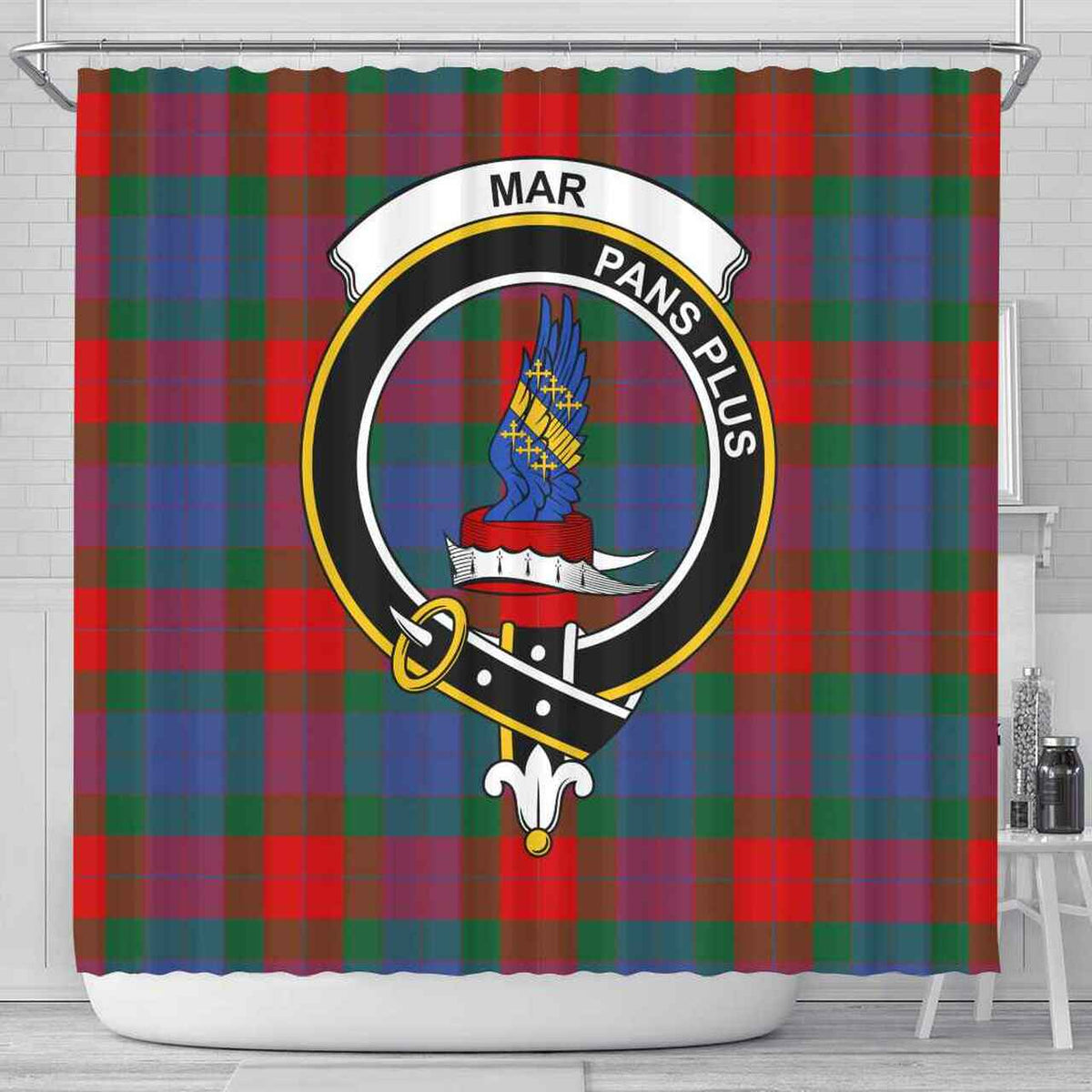 Mar Tartan Crest Shower Curtain