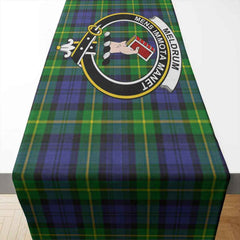 Meldrum Tartan Crest Table Runner - Cotton table runner