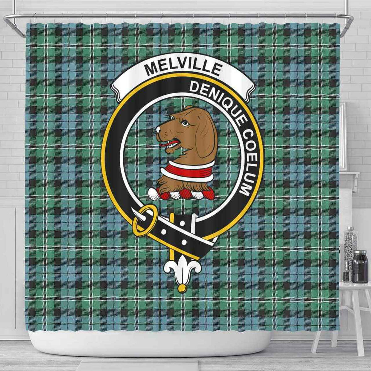 Melville Tartan Crest Shower Curtain