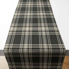 Menzies Black & White Ancient Tartan Table Runner - Cotton table runner