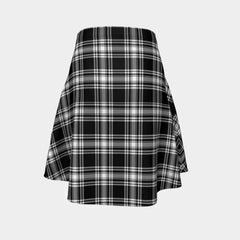 Menzies Black & White Modern Tartan Flared Skirt