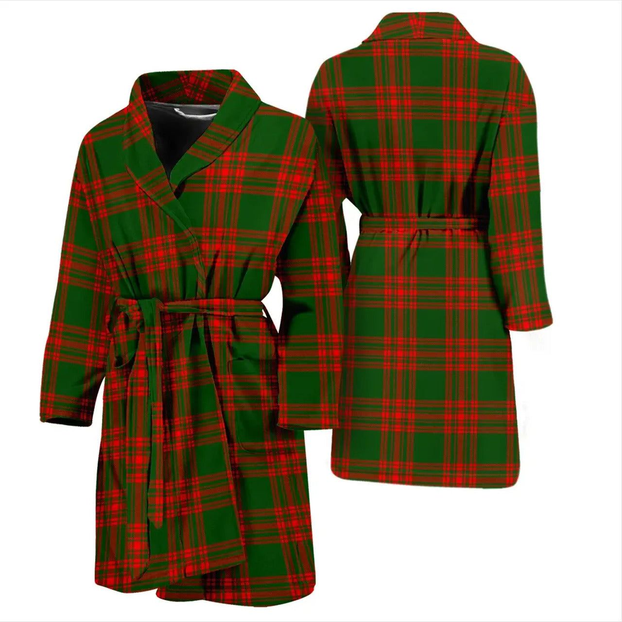 Menzies Green Modern Tartan Bathrobe