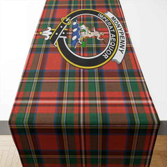 Monypenny Tartan Crest Table Runner - Cotton table runner