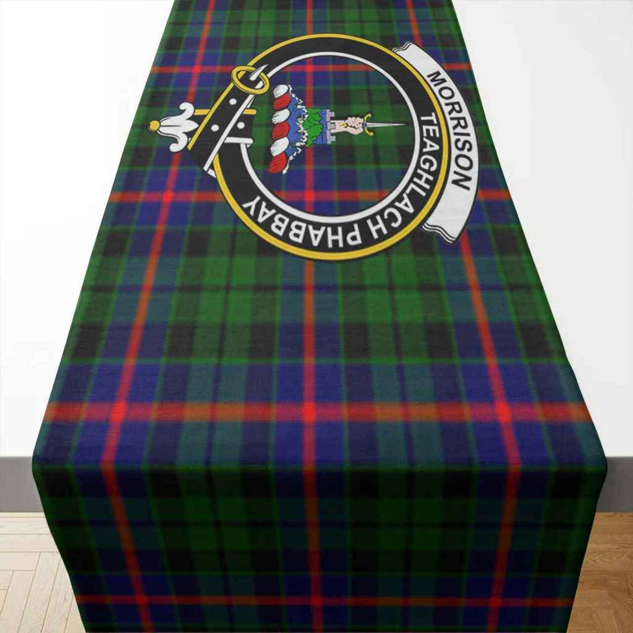 Morrison Tartan Crest Table Runner - Cotton table runner