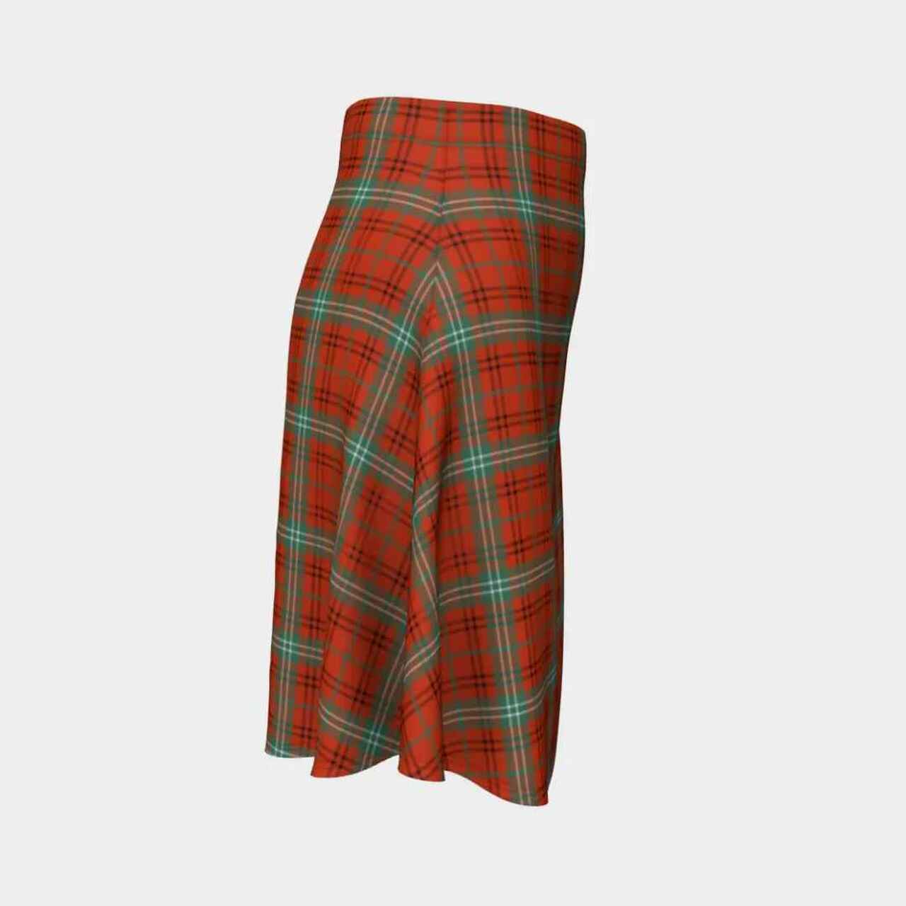 Morrison Red Ancient Tartan Flared Skirt