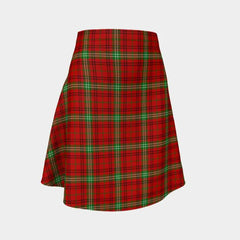 Morrison Red Modern Tartan Flared Skirt