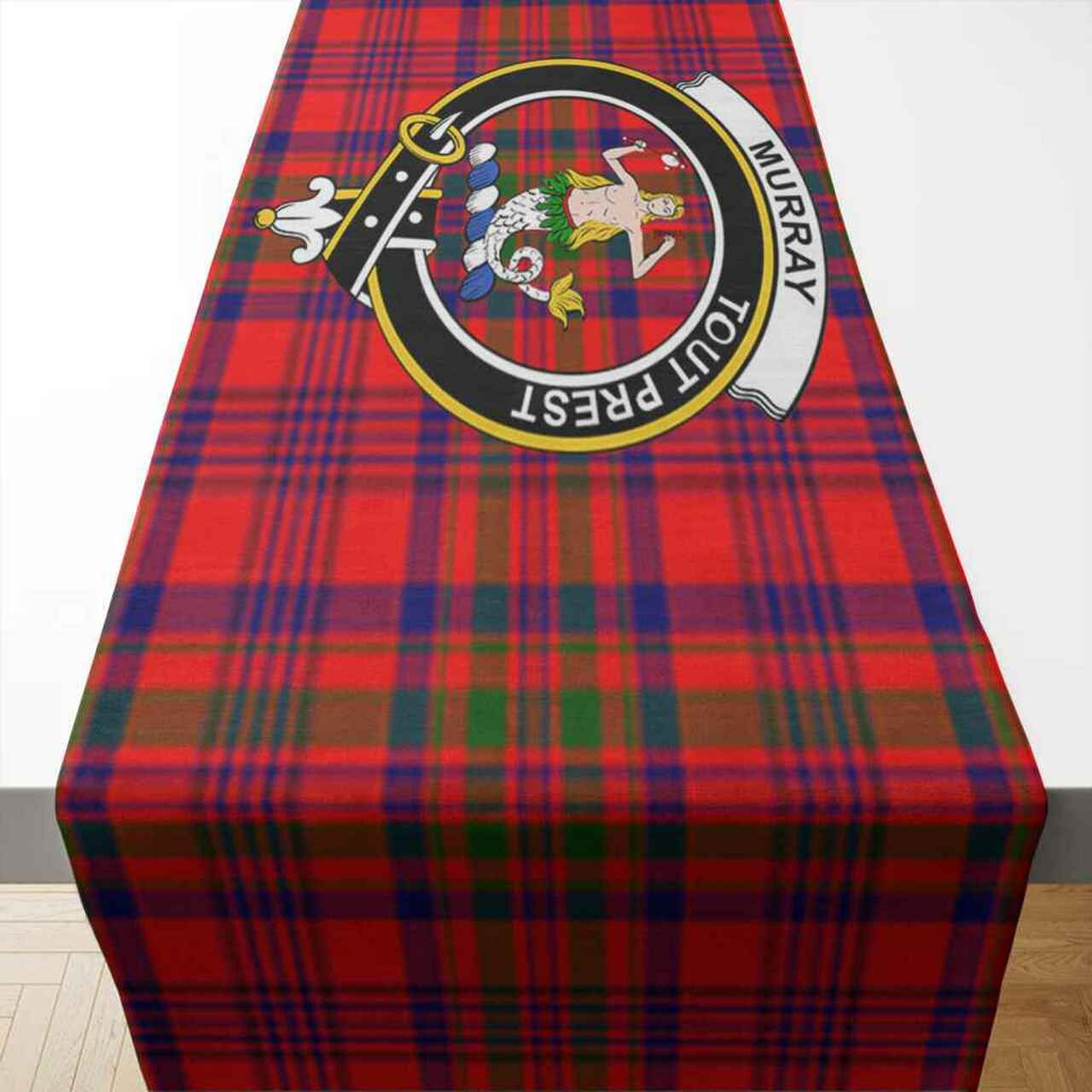 Murray (of Dysart) Tartan Crest Table Runner - Cotton table runner