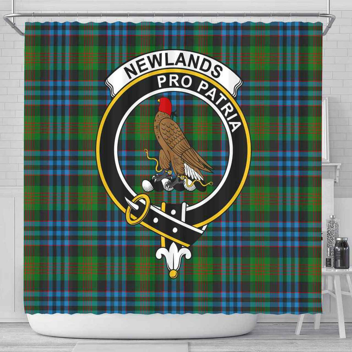 Newlands Tartan Crest Shower Curtain