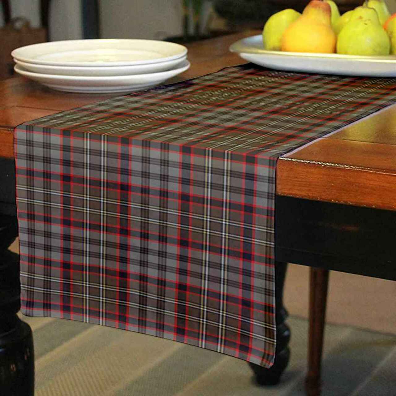 Nicolson Hunting Weathered Tartan Table Runner - Cotton table runner