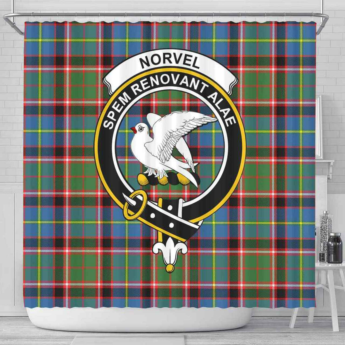 Norvel Tartan Crest Shower Curtain