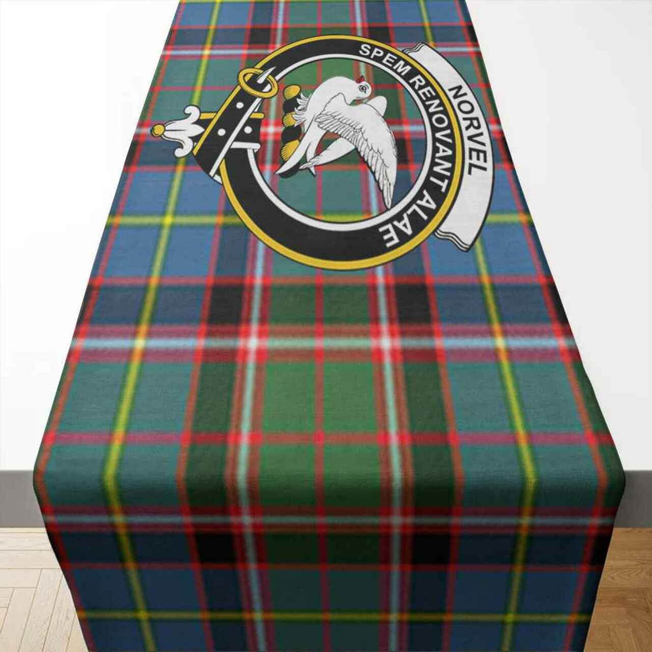 Norvel Tartan Crest Table Runner - Cotton table runner