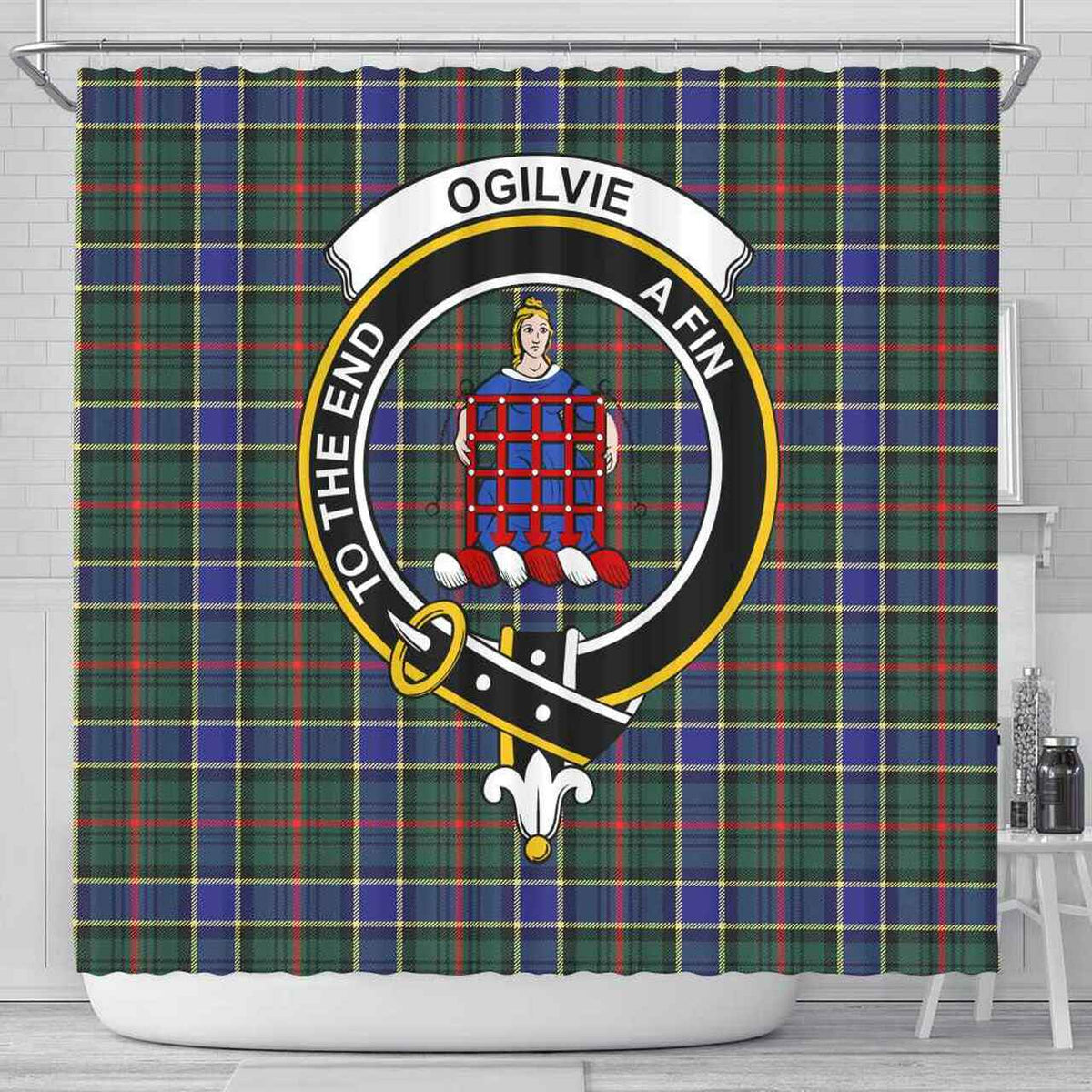 Ogilvie Tartan Crest Shower Curtain