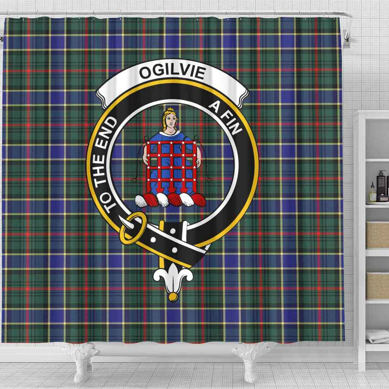 Ogilvie Tartan Crest Shower Curtain