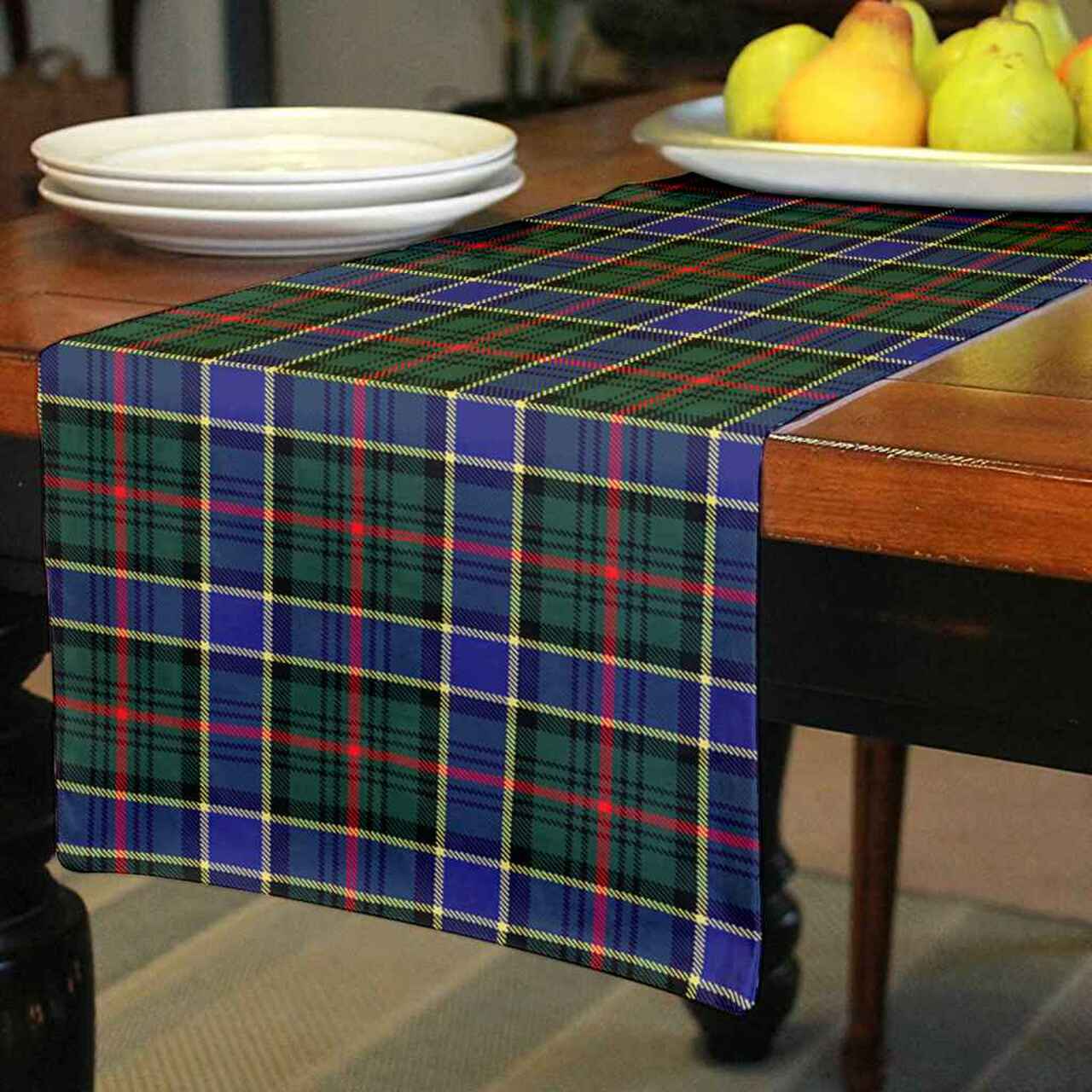 Ogilvie Hunting Modern Tartan Table Runner - Cotton table runner