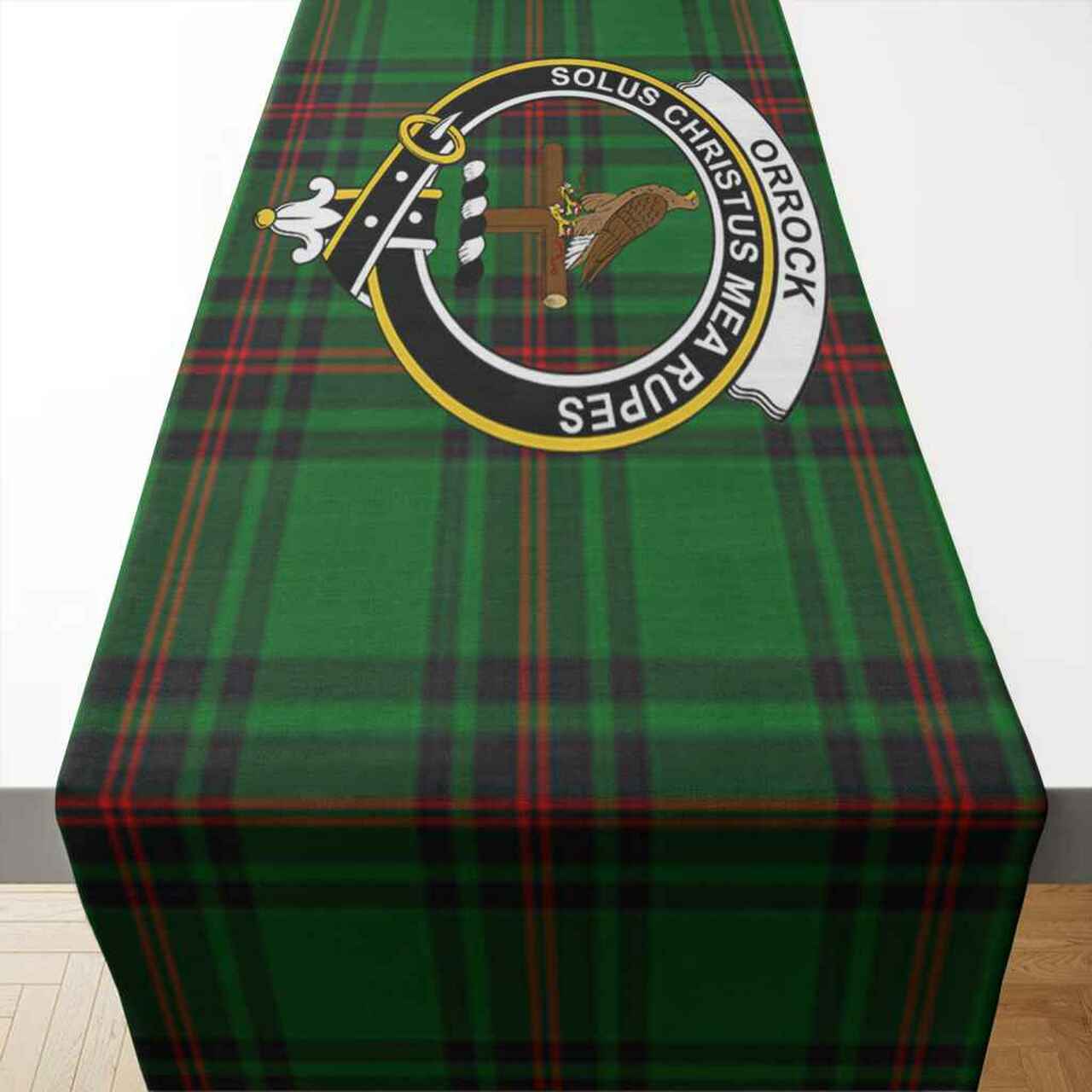 Orrock Tartan Crest Table Runner - Cotton table runner