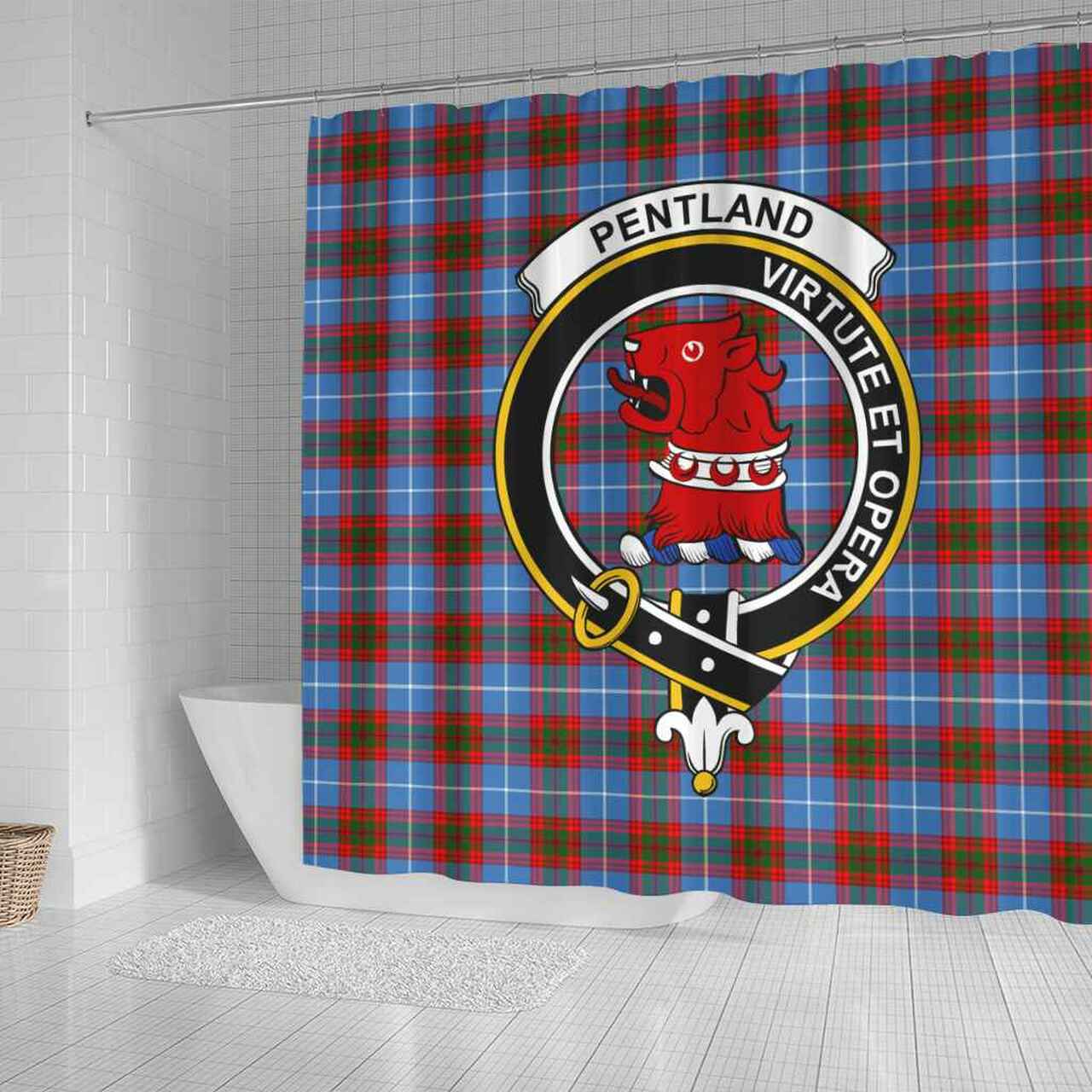 Pentland Tartan Crest Shower Curtain